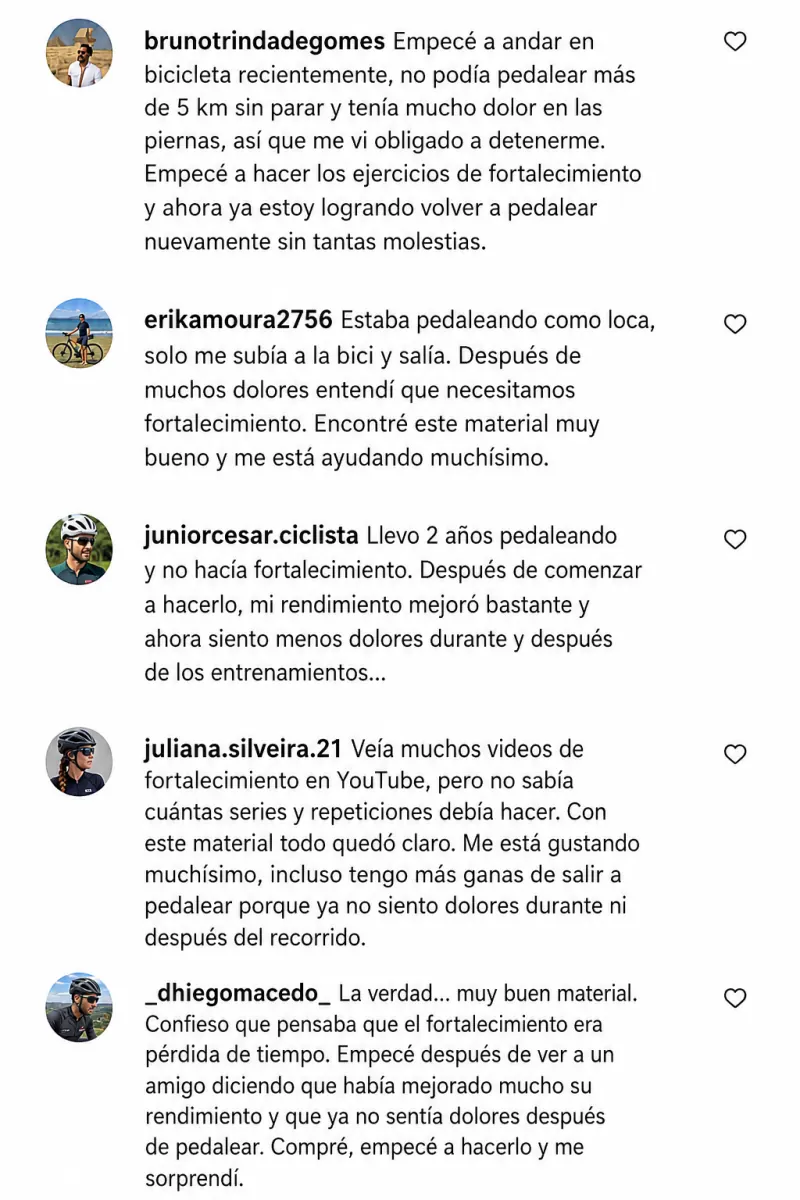 Depoimentos de ciclistas